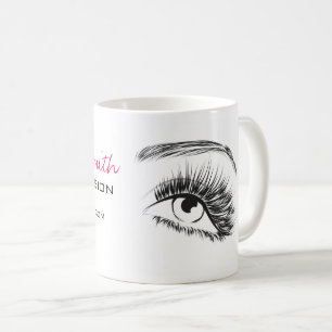 Minimalistische Schwarz-Weiß-Lash-Erweiterung Tasse