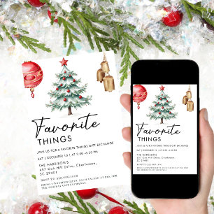 Minimalistische Schwarz-Weiß-Lieblingsings-Dinge Einladung