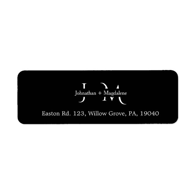 Minimalistische Schwarz-Weiß-Monogramm-Hochzeit  (Vorne)