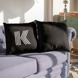 Minimalistische Schwarz-Weiß-Monogramm Kissen