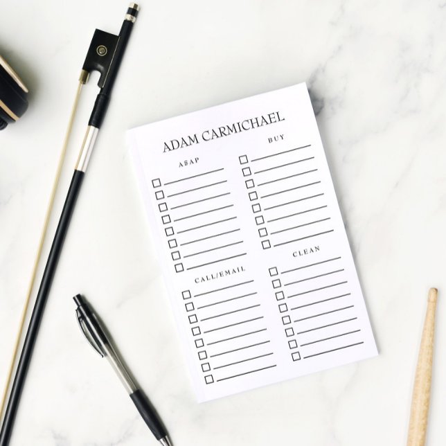 Minimalistische Schwarz-Weiß-Organisierte Dinge zu Post-it Klebezettel (Von Creator hochgeladen)