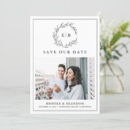 Minimalistische Schwarz-Weiß-QR-Foto-Hochzeit Save The Date