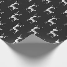Minimalistische Schwarz-Weiß-Rentiere Weihnachten