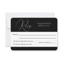 Minimalistische Schwarz-Weiß-RSVP-Karte