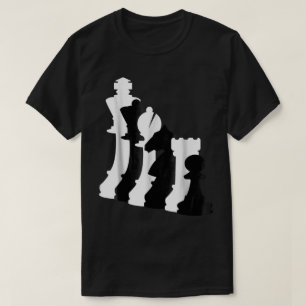 Minimalistische Schwarz-Weiß-Schachkunst T-Shirt