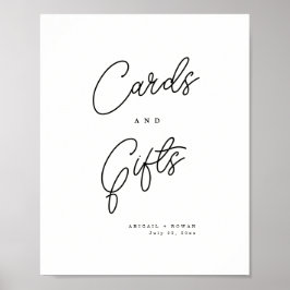 Minimalistische Schwarz-Weiß-Schrift Karten und Ge Poster