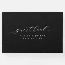 Minimalistische Schwarz-Weiß-Skriptereihen Gästebuch
