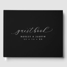 Minimalistische Schwarz-Weiß-Skriptereihen Gästebuch