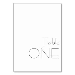 Minimalistische Schwarz-Weiß-Spielerei-Typografie Tischnummer