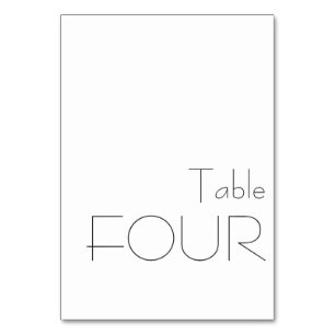 Minimalistische Schwarz-Weiß-Spielerei-Typografie  Tischnummer