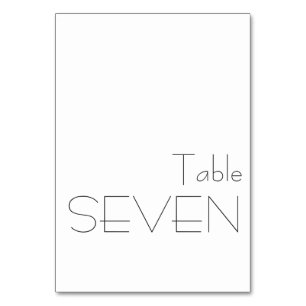 Minimalistische Schwarz-Weiß-Spielerei-Typografie  Tischnummer
