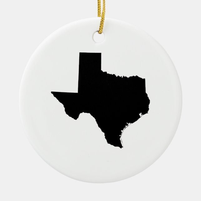 Minimalistische Schwarz-Weiß-Texas Keramikornament (Vorne)