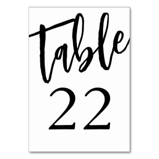 Minimalistische Schwarz-Weiß-Tisch 22-Tischnummer Tischnummer