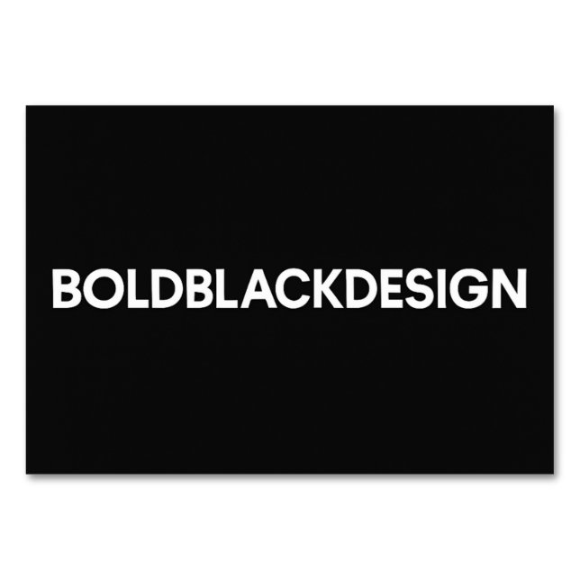 Minimalistische Schwarz/Weiß-Tischkarte Tischnummer (Vorderseite)