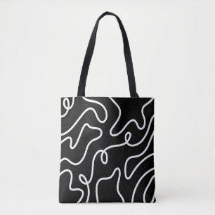 Minimalistische Schwarz-Weiß-Wellentinienkunst