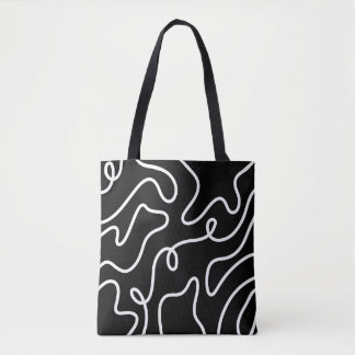 Minimalistische Schwarz-Weiß-Wellentinienkunst