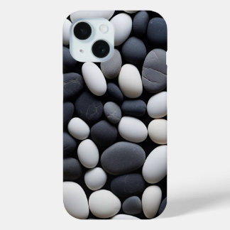 Minimalistische Schwarz-Weiß-Zen-Steine Ästhetik Case-Mate iPhone Hülle