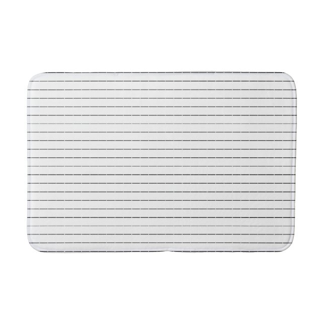 Minimalistische Schwarz-weiße Bindestrichmuster Badematte (Vorderseite)