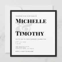 Minimalistische Schwarz-weiße Bold Typografy Weddi