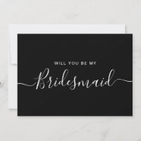 Minimalistische Schwarz-weiße Bridesmaid-Vorschlag