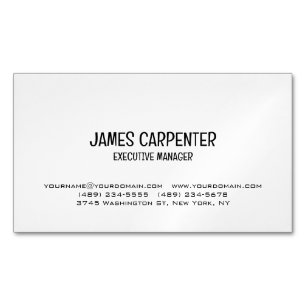 Minimalistische Schwarz-weiße Einzigartige Moderne Magnetische Visitenkarte