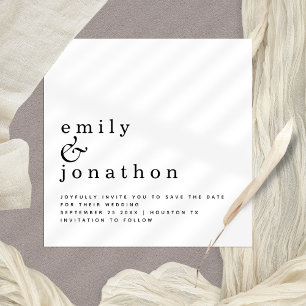 Minimalistische Schwarz-weiße Hochzeit Das Datum s Save The Date