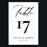 Minimalistische Schwarz-weiße Hochzeit Tischnummer<br><div class="desc">Entspannen Sie bei der Gestaltung Ihres Hochzeitsempfanges mit unseren Minimalistischen Schwarz-Weiß-Tischnummern der Moderne Hochzeit, einer eleganten und stilvollen Ergänzung, die zeitlos modernes Design mit zeitloser Eleganz verbindet. Jede Tischnummer in dieser Kollektion bietet ein minimalistisches Schwarz-Weiß-Farbschema, das sich durch Eleganz und Vielseitigkeit auszeichnet, um jedes Hochzeitsthema oder jede Farbpalette zu ergänzen....</div>