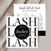 Minimalistische Schwarz-weiße Lash Lift & Tint Afc