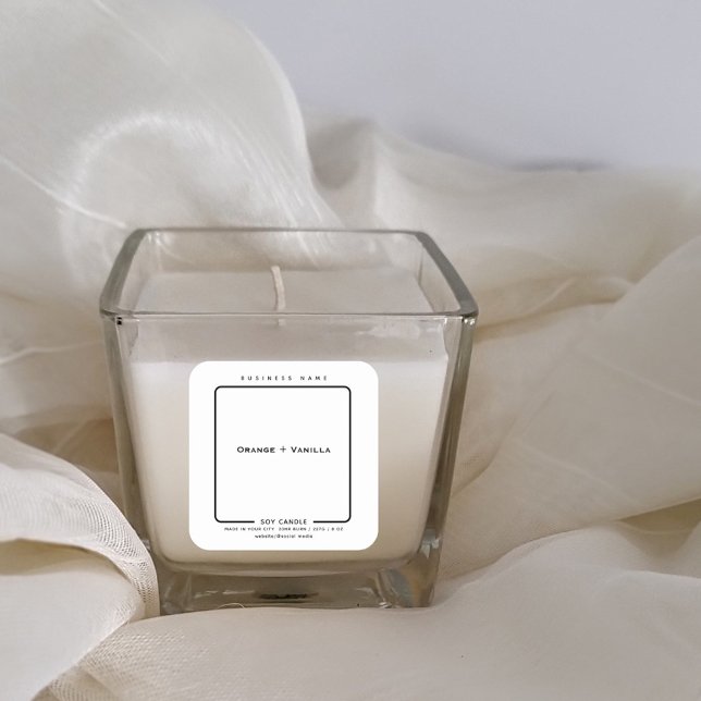 Minimalistische, Schwarz-weiße moderne Kerze Quadratischer Aufkleber (Von Creator hochgeladen)