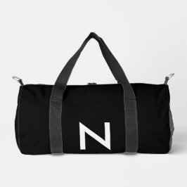 Minimalistische Schwarz-weiße Moderne Mit Monogram Bedruckter Rucksack