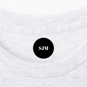 Minimalistische Schwarz-weiße Monogramm-Initialen Etiketten