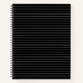 Minimalistische Schwarz-weiße Pinstreifen, modern Notizbuch