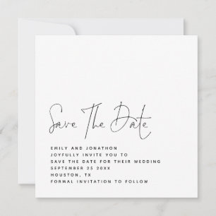 Minimalistische Schwarz-weiße QR-Hochzeit speicher Save The Date