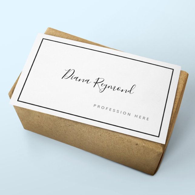 Minimalistische schwarz-weiße Signatur Visitenkarte (Von Creator hochgeladen)