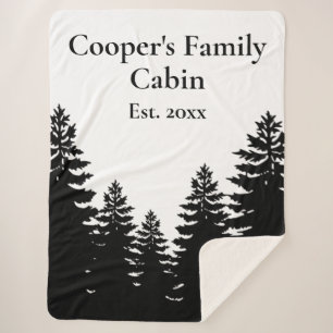 Minimalistische Schwarz-weiße Silhouette Sherpadecke