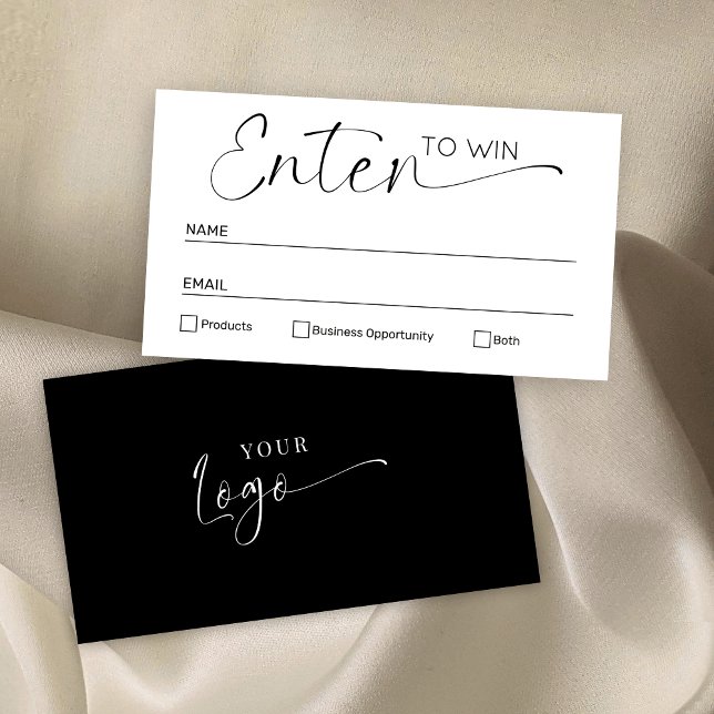 Minimalistische Schwarz-weiße Teilnahme am Gewinns Platzkarte (Von Creator hochgeladen)