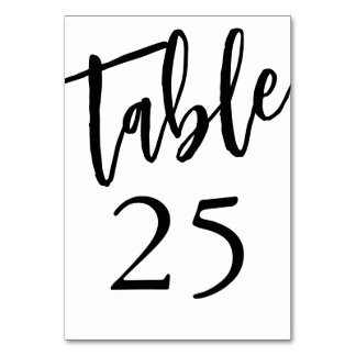 Minimalistische schwarz-weiße Tischnummer 25