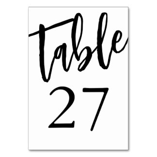 Minimalistische schwarz-weiße Tischnummer 27