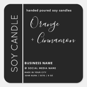 Minimalistische Schwarz-weiße Typografie, Sojakand Quadratischer Aufkleber