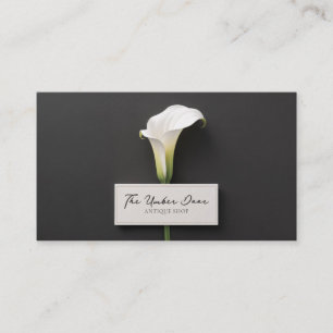 Minimalistische schwarze Calla Lily Elegante moder Visitenkarte