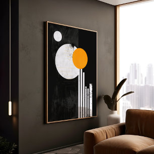 Minimalistische Schwarze Geometrie Abstrakt Poster