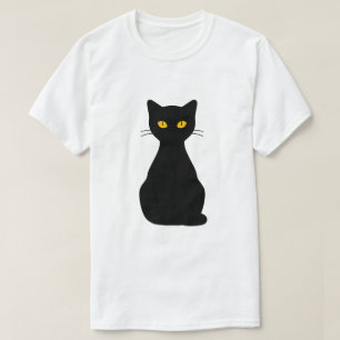 Minimalistische schwarze Katze T-Shirt