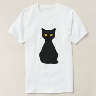 Minimalistische schwarze Katze T-Shirt