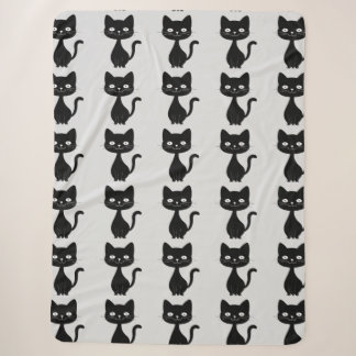 Minimalistische schwarze Katzen-Cartoon-Comic-Katz Sherpadecke