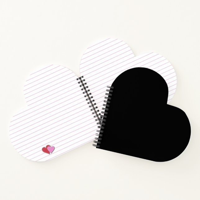 Minimalistische schwarze Katzensilhouette  Notizbuch (Innenseite)