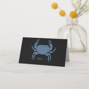 Minimalistische schwarze Krabbe Hochzeitsprobe Platzkarte