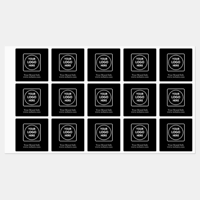 Minimalistische Schwarze Labels | Kundenfirma Etiketten (Blatt)