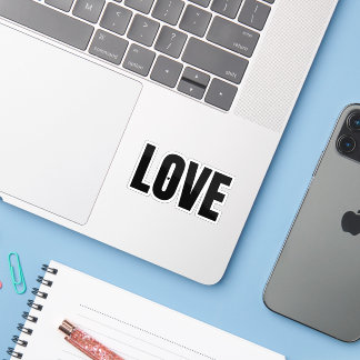 Minimalistische schwarze "LIEBE" Typografie-Aufkle Aufkleber