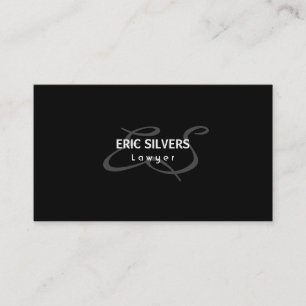 Minimalistische schwarze mit Monogramm moderne Visitenkarte