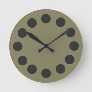 Minimalistische schwarze Punkte auf der benutzerde Runde Wanduhr